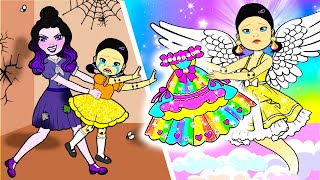Mommy! Don't Leave Squid Game - Angel Squid Game VS Step Mother Raquelle | DIY Paper Dolls & Cartoon