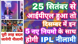 IPL 2020 -Inlist 5 Big Changes In IPL Auction In December If IPL Starts Later| MY Cricket Production