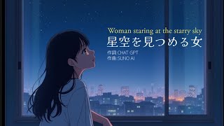 【SUNO AI】星空を見つめる女【Woman staring at the starry sky】