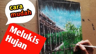 cara melukis hujan untuk pemula #caramelukis #hujan #pemula #diy