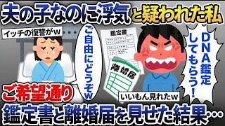 【2chスカッと人気動画まとめ】夫の子なのに浮気の疑いをかけられたので否定をすると、夫「DNA鑑定してみろw」→お望み通り「鑑定書と離婚届」を見せた結果【総集編】