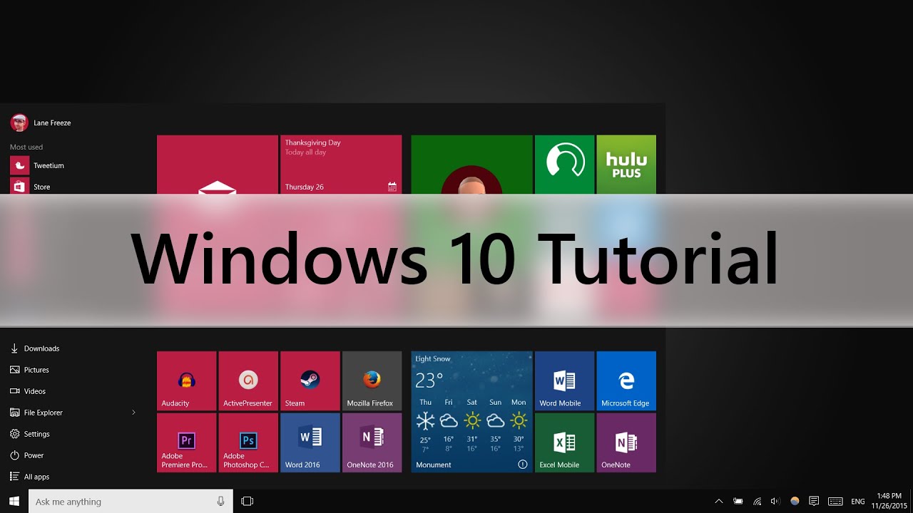 Windows 10 Tutorial (Beginners Guide) - YouTube