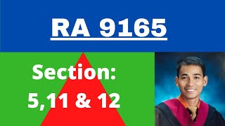 REPUBLIC ACT 9165 Dengerous Drug Act OF 2002 (SECTION 5,11, AND 12)