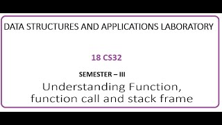 Function Call and Stack Frame