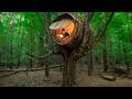 Building a Warm and Cozy NEST | Bushcraft tree house, Survival shelter, Forest cabin