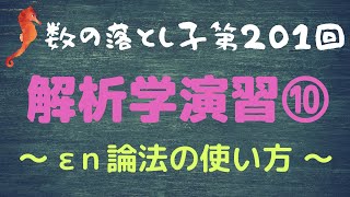 解析学演習⑩ ~ εｎ論法の使い方 ~