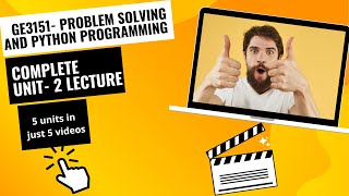 ge3151 complete unit-2 lecture problem solving and python programming #pspp #pythonprogramming