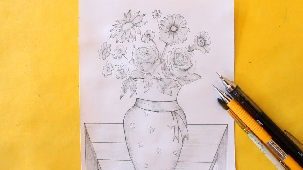 How To Draw A Beautiful Flower Pot Step By Best Flower Site