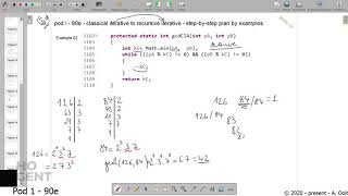 [Pod i - 90e] - Recursion - Classic Iterative Algorithm To Recursive Iterative Algorithm - Gcd