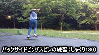 バックサイドビッグスピンの練習（しゃくり180）