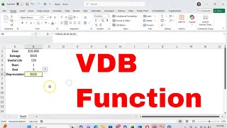 How to Use the VDB Function in Excel to Calculate Depreciation. #finance #accounting #excel #howto