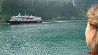 Norway, Geiranger to Hellesylt by ferry - Norwegian Fjords - ep 29 - travel video calatorie vlog