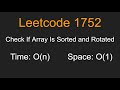 Check If Array Is Sorted and Rotated - Leetcode 1752 - Python