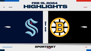 NHL Highlights | Kraken vs. Bruins - February 15, 2024
