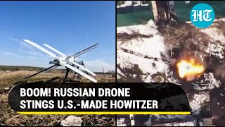 Watch dramatic footage of Russia's lancet drone annihilate U.S.-made Howitzer in Ukraine