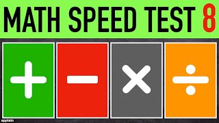Math Speed Test #8 (25 Problems) - Addition Subtraction Multiplication Division Mental Maths Drill
