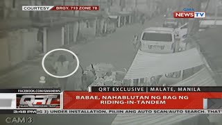 QRT: Babae, nahablutan ng bag ng riding-in-tandem