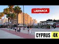 LARNACA, CYPRUS 🇨🇾 [4K] City Centre — Sunset Walking Tour — 2022