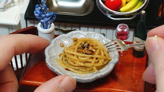 ミニチュア料理『ペペロンチーノ』 Miniature Cooking “Spaghetti Aglio e Olio“