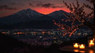 🌸Magical Night with Candles in a Cherry Blossom mountain🏔️ | Playlist for relaxation