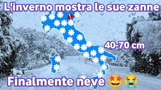 Finalmente la fine della siccità eil ritorno del vero inverno forti tempeste di neve in tutta Italia