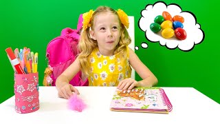 Nastya y papá Juegan al Alumno y Profesor, aprendiendo historias para niños