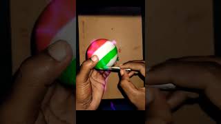 Indian flag painting on ball | art | independence day ball art | Happy independence Day #shorts