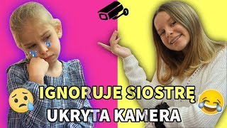 IGNORUJĘ MOJĄ MŁODSZĄ SIOSTRĘ 😮 ukryta kamera 📹  * zły pomysł  * Czy dostanę szlaban? 😭 Amelie