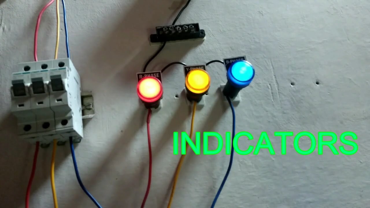 How To Connect Indicators R,Y,B Phase, How To Work Indicators - In ...