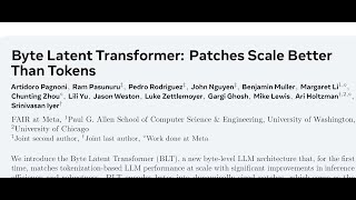 Byte Latent Transformer: Patches Scale Better Than Tokens