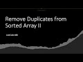 Remove Duplicates from Sorted Array II - LeetCode 80 - Java