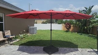 Homshade Double Sided Patio Umbrella - 15 foot long - Review