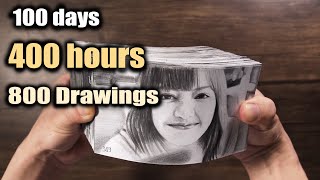 100 DAYS of Drawing LISA FLIPBOOK - DP ART DRAWING