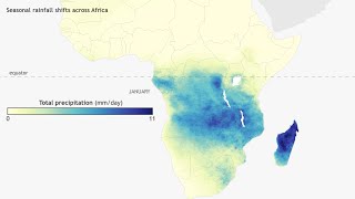 ஒரு வருடத்திற்கு ஆப்பிரிக்கா முழுவதும் சராசரி தினசரி மழை