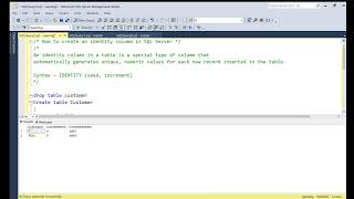 How to create/add an identity column in a table in Microsoft SQL Server