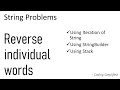String Problem - 6: Reverse Individual Words in Given String | Java Implementation