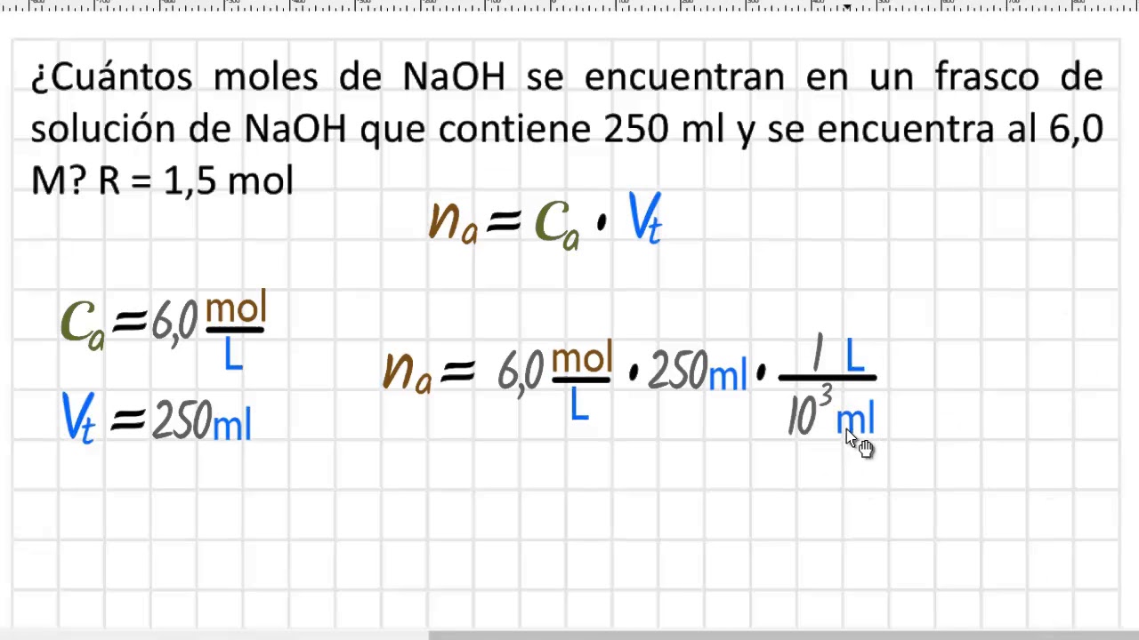 Calculando Los Moles Con La Molaridad Y El Volumen - YouTube