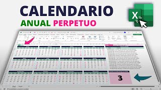 CALENDARIO Anual PERPETUO en Excel Automatizado con Eventos