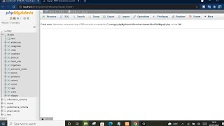 fatal error maximum execution time 300 second php myadmin