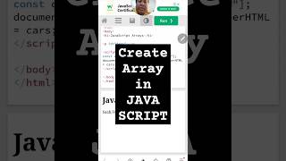 Create Array in JavaScript | JavaScript Tutorial #programmingwithrakesh