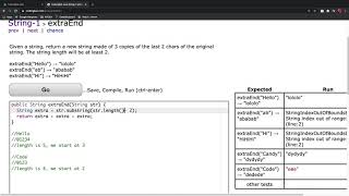 CodingBat String1 extraEnd