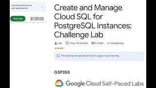 GSP355-Create and Manage Cloud SQL for PostgreSQL Instances: Challenge Lab | Google Cloud Qwiklabs