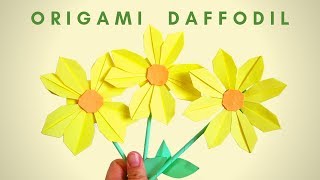 Origami daffodil. 3d origami. How to make 3d origami daffodil flower. Creative diy projects.