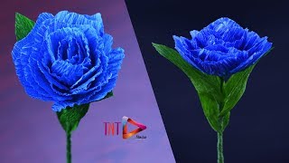 Easy Handmade Crepe Paper Origami Flower | How To Make Flower Using Crepe Paper & Iron WIre