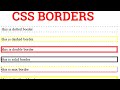 6 CSS BORDERS | css border property |  css border color |  css border width | css border example