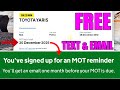 Get MOT reminders for FREE