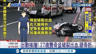 未禮讓釀禍! 警鳴笛值勤遭貨車\