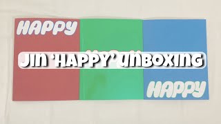 Jin 1st Solo Album 'Happy' unboxing - all versions! (weverse global benefits)