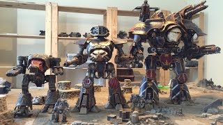 Imperial Titan comparison - Warlord, Reaver and Chaos Warhound (Forgeworld models)