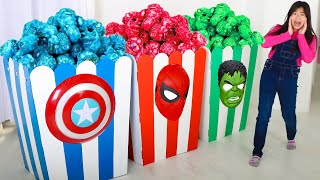 Popcorn Heroes: Thanos vs Kids Superhero Showdown